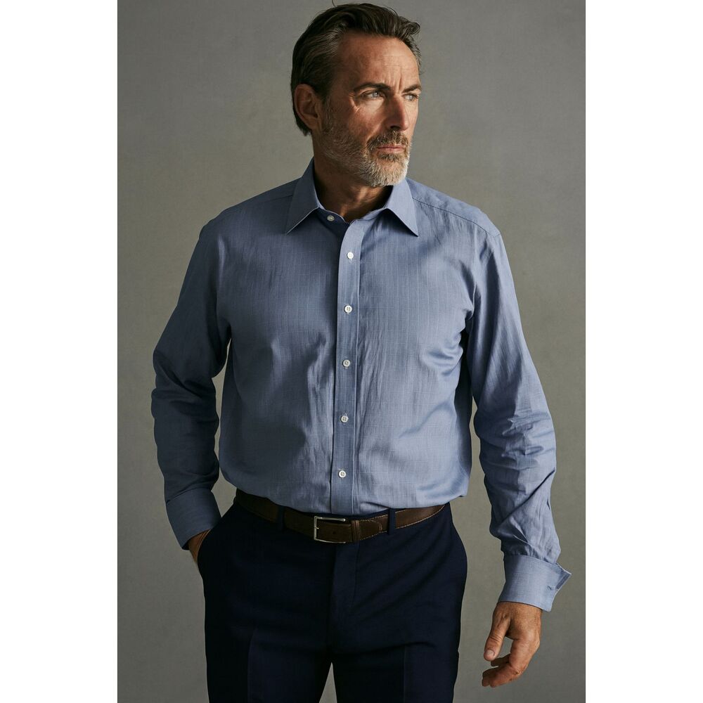Turnbull & Asser Blue 100% Cotton Button Up Long Sleeve Shirt  Mens Size 16 / 41
